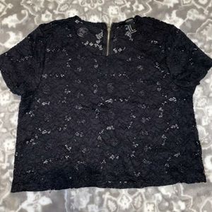 Black lace forever 21 crop top